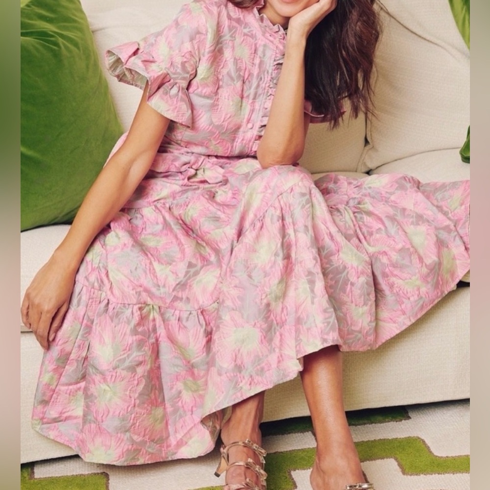 Abbey Glass Floral Print Sadie midi dress size 2Xl 
NWT